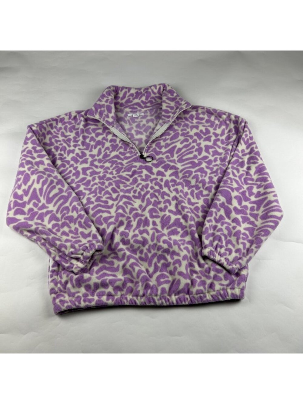 O'Neill Purple Modern Leopard Print Fleece Pullover Half Zip Jacket M